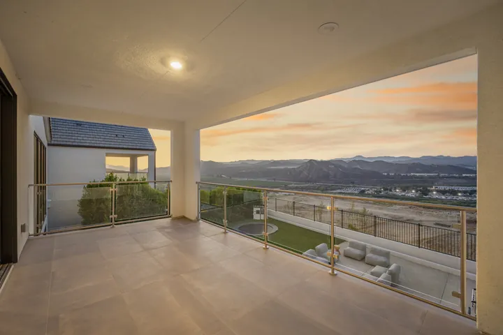 Covered balcony at sunset with mountain views, Santa Clarita, CA, interior renovation by MSH Development, photo 31